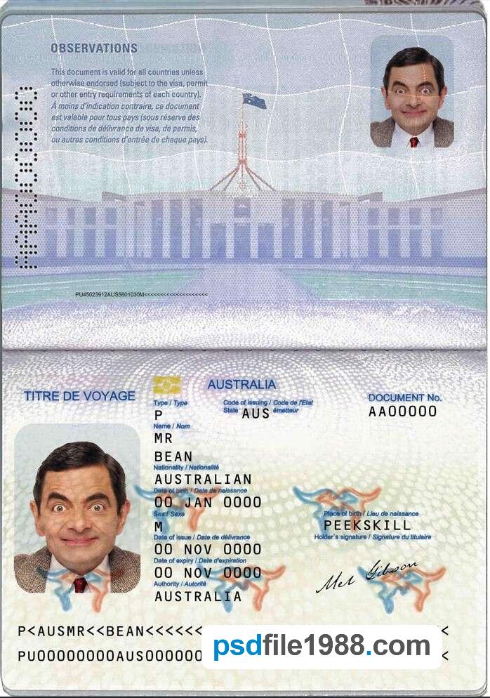 Australian Passport (Convention Travel Document)